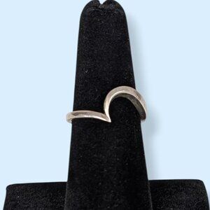 (2/$20) Asymmetrical Silver Tone Curve Ring